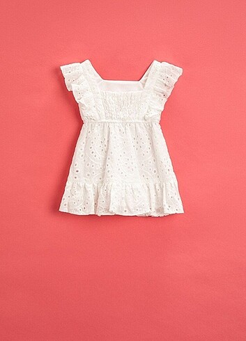 Koton güpürlü astarlı kız bebek elbise 