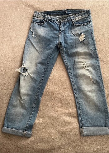 m Beden mavi Renk Zara kadın Mavi Bol Kesim Midi Denim Jean