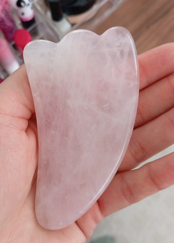 Diger Pembe Gül Kuvars Gua Sha Taşı - Görsel 5