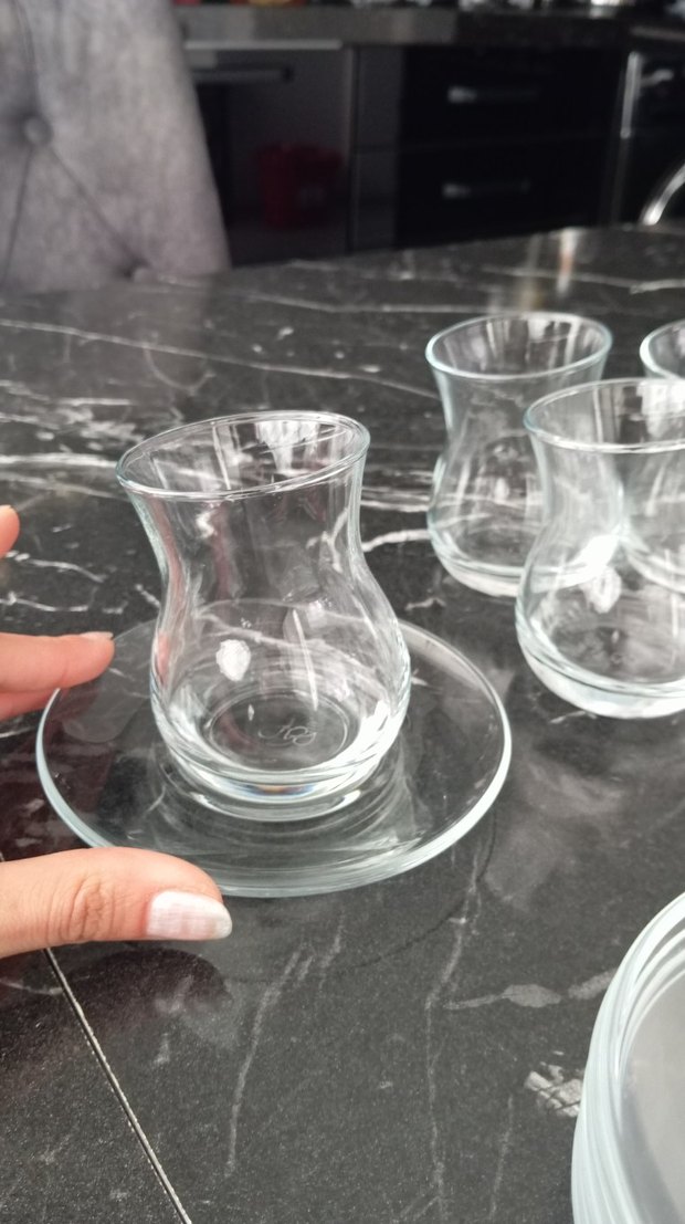 6'lı Paşabahçe Kozan Çay Bardağı ve Tabak Seti - Görsel 4