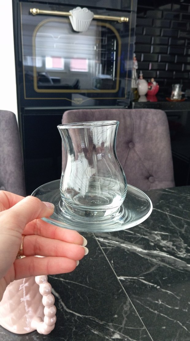 6'lı Paşabahçe Kozan Çay Bardağı ve Tabak Seti - Görsel 5