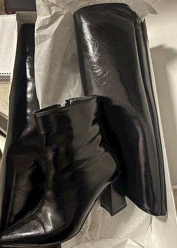 Siyah Deri Çıkarılabilir Dizüstü Kadın Bot/Çizme - Görsel 2
