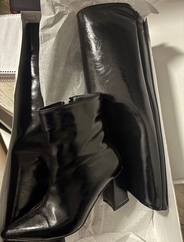 Siyah Deri Çıkarılabilir Dizüstü Kadın Bot/Çizme - Görsel 2