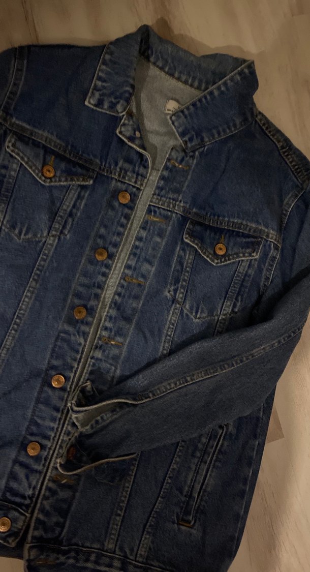 Düğmeli Kadın Mavi Denim Ceket - Görsel 2