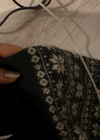 Bohem Desenli Uzun Kollu Gri Triko Elbise - Görsel 3