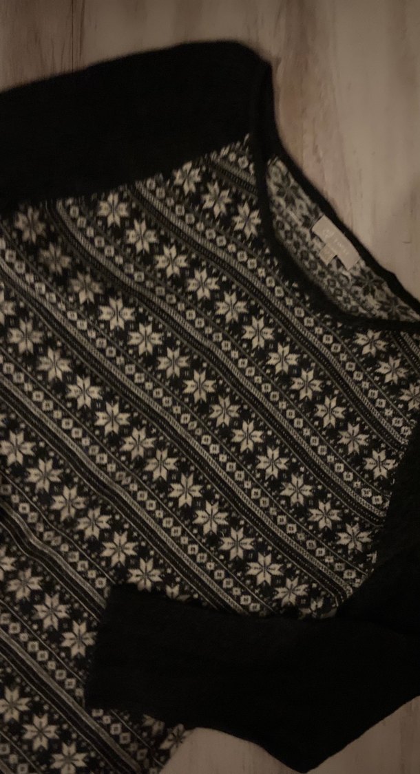 Bohem Desenli Uzun Kollu Gri Triko Elbise - Görsel 2