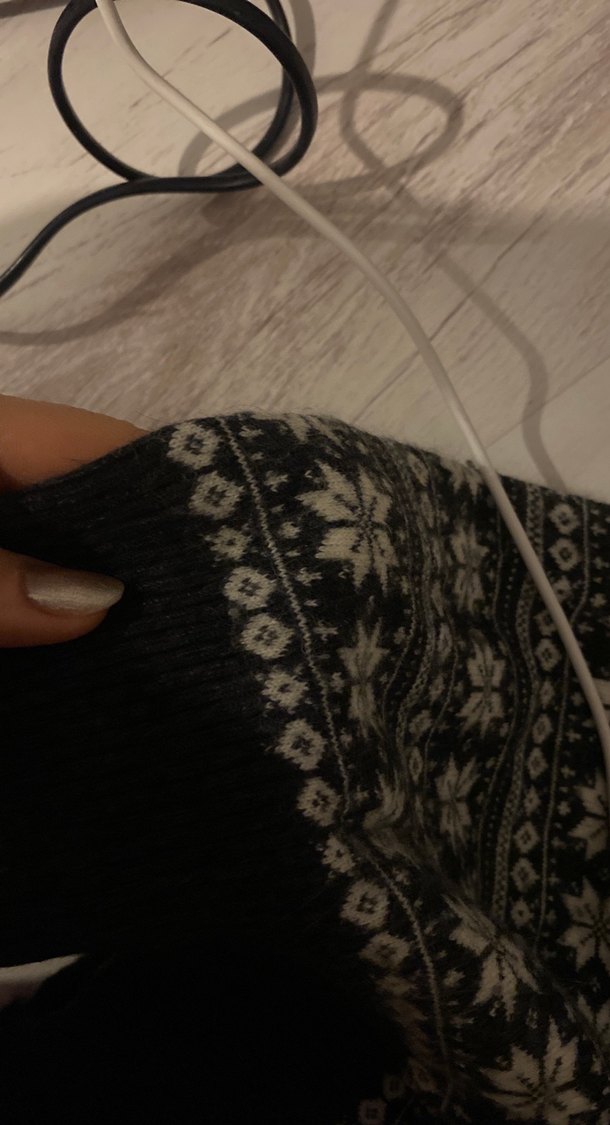 Bohem Desenli Uzun Kollu Gri Triko Elbise - Görsel 3