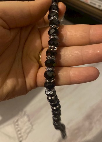 Siyah Gotik Boncuklu Midi Kolye - Görsel 2