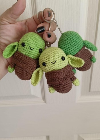 El Yapımı Yeşil Amigurumi Anahtarlık