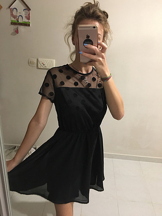 H&M Puantiyeli mini elbise