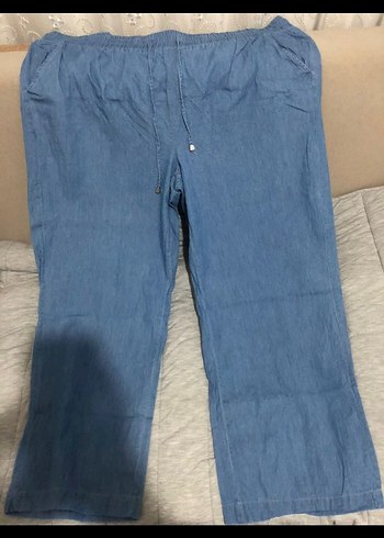 Düğmeli Gri Mavi Kadın Denim Pantolon