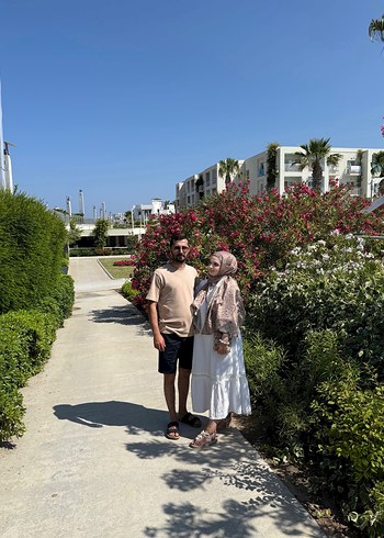 Diğer Pamuklu Beyaz Bohem Uzun Elbise