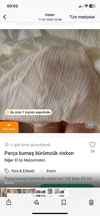  Beden Renk Parça kumaş