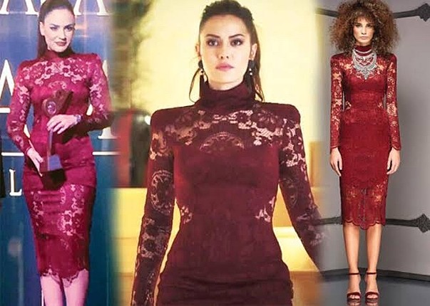 bordo elbise