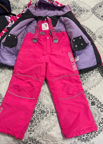 Kız Çocuk Kapüşonlu Fermuarlı Renkli KAYAK SETİ - Görsel 2