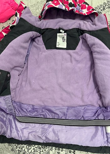 Kız Çocuk Kapüşonlu Fermuarlı Renkli KAYAK SETİ - Görsel 6