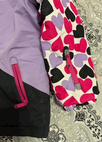 Kız Çocuk Kapüşonlu Fermuarlı Renkli KAYAK SETİ - Görsel 8