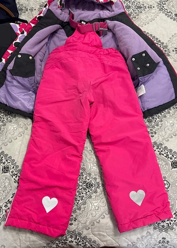 Kız Çocuk Kapüşonlu Fermuarlı Renkli KAYAK SETİ - Görsel 3