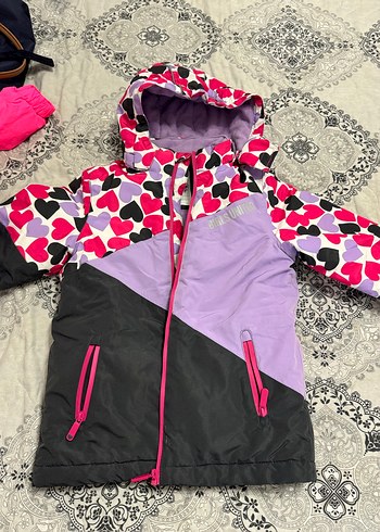 Kız Çocuk Kapüşonlu Fermuarlı Renkli KAYAK SETİ - Görsel 5