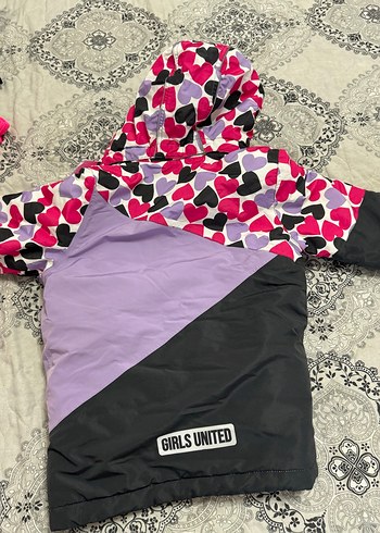 Kız Çocuk Kapüşonlu Fermuarlı Renkli KAYAK SETİ - Görsel 9