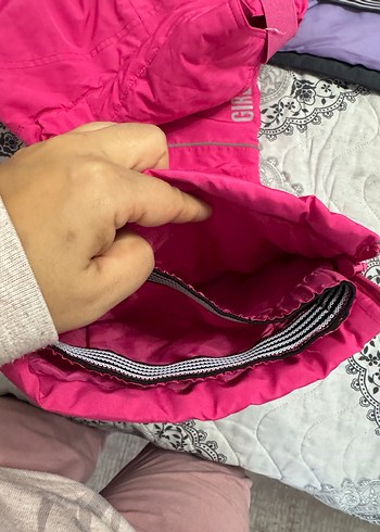 Kız Çocuk Kapüşonlu Fermuarlı Renkli KAYAK SETİ - Görsel 4