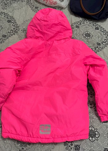 Kız Çocuk Neon Pembe Fermuarlı Mont - Görsel 7
