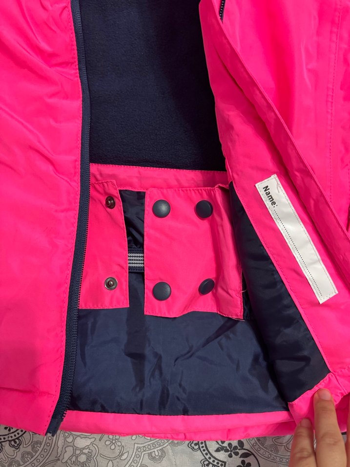 Kız Çocuk Neon Pembe Fermuarlı Mont - Görsel 4