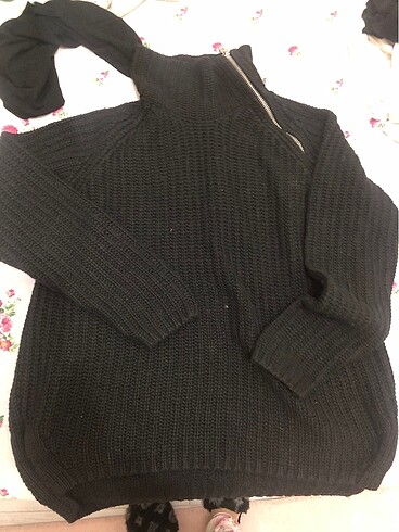 H&M yandan fermuarlı boğazlı kazak - Görsel 5