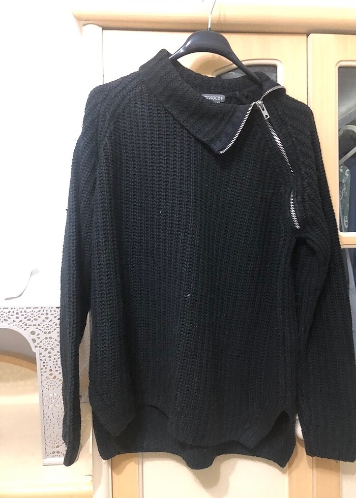 H&M yandan fermuarlı boğazlı kazak - Görsel 2