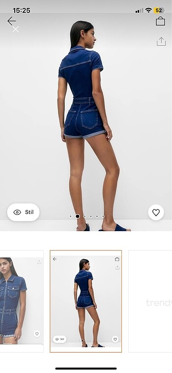 m Beden lacivert Renk Pull and bear denim tulum