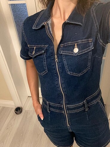 m Beden Pull and bear denim tulum