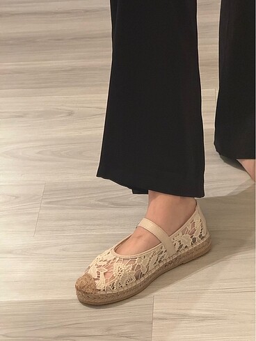 Elle ekru espadril krem renk