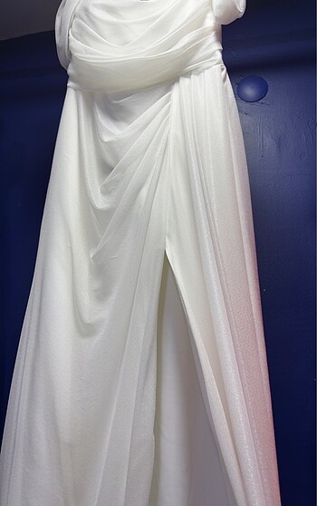 Gelinlik-Nişan-Nikah-Bride Beyaz Abiye Elbise - Görsel 10