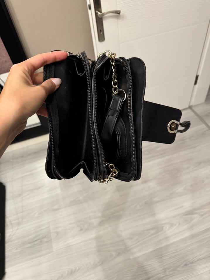 Modern Klasik Siyah Deri Kadın Çanta - Görsel 4