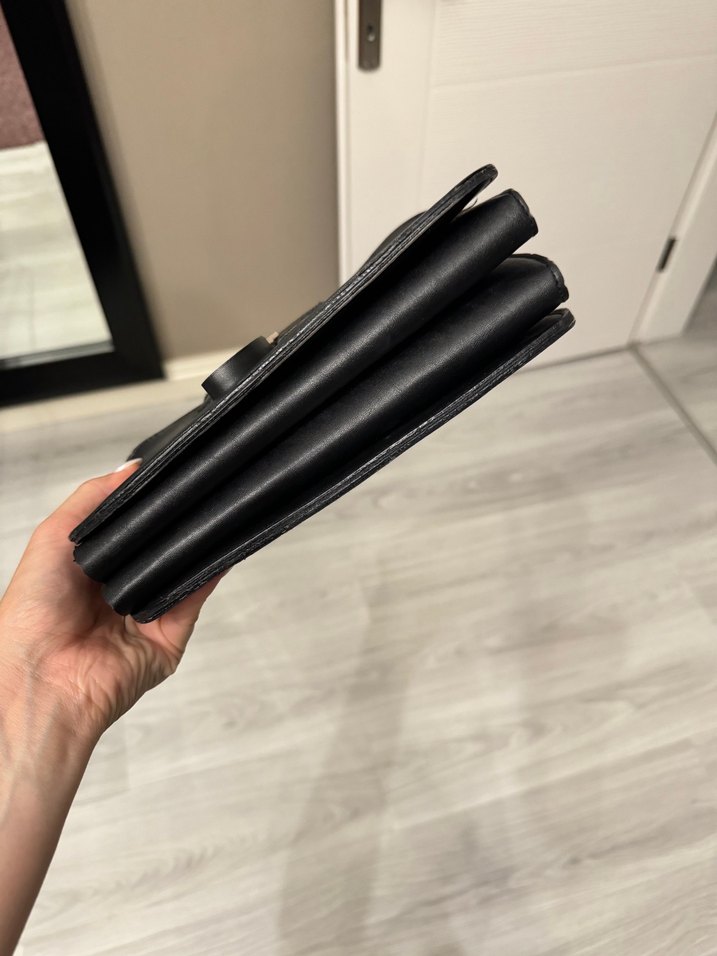 Modern Klasik Siyah Deri Kadın Çanta - Görsel 2