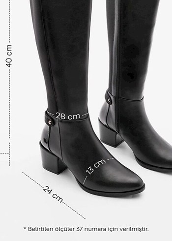 Marjin Siyah Deri Tokalı Dizüstü Kadın Çizme - Görsel 4