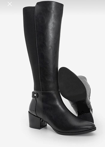 Marjin Siyah Deri Tokalı Dizüstü Kadın Çizme - Görsel 3