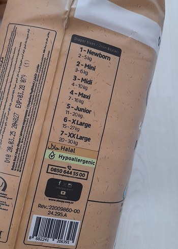 6 Beden: 16+ kg Beden Sleepy Premium Plus+ XXL Bebek Bezi 28'li