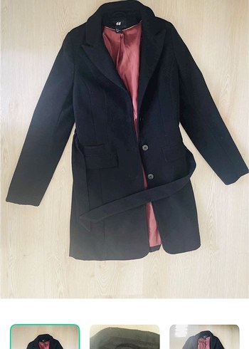 H&M Siyah H M Kemerli Kaban