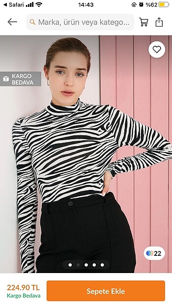 zebra desen bluz