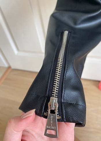 Derimod Kadın Siyah Deri Biker Ceket