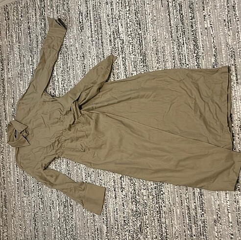 Manu Atelier Haki keten elbise