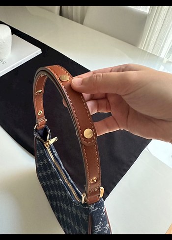 Beden Mavi Baskılı Denim Kadın Omuz Çantası Mango orijinal