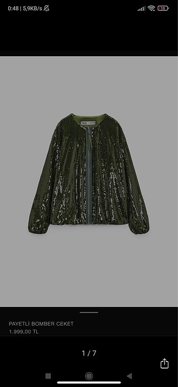 Zara payet ceket