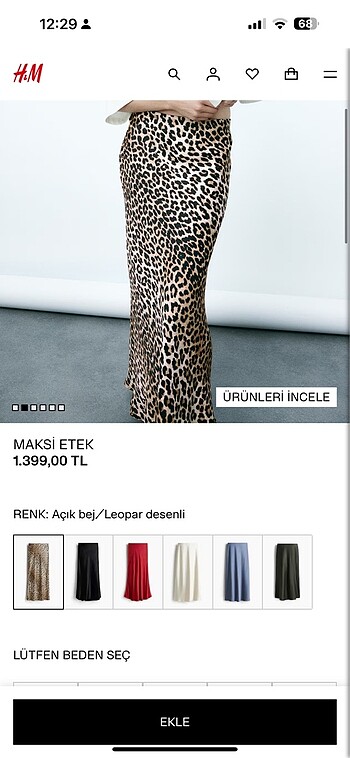 l Beden H&M leopar etek