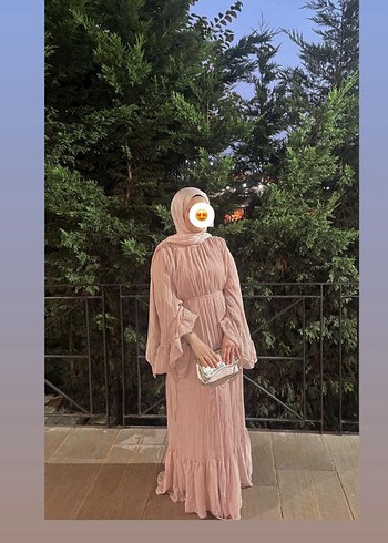 s Beden pembe Renk Manuka Pembe Piliseli Uzun Kadın Elbise