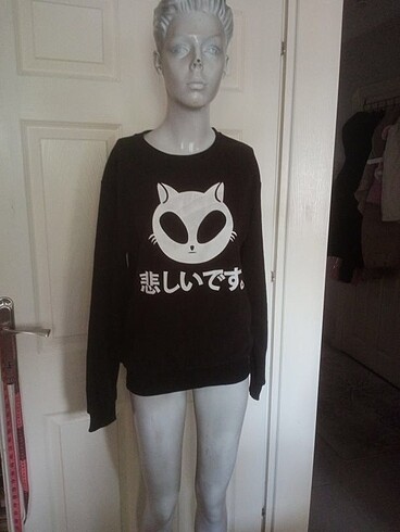 Gothic y2k Alien Çat sweatshirt