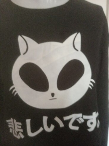 Diğer Gothic y2k Alien Çat sweatshirt