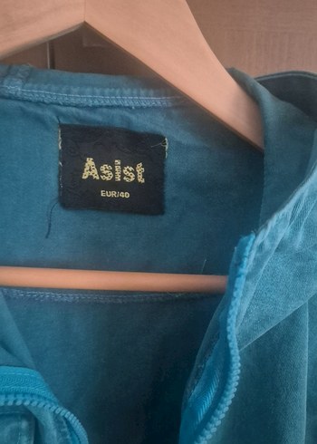 Düğmeli Mavi Denim Kadın Ceket - Görsel 3