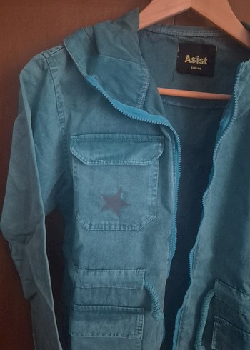 Düğmeli Mavi Denim Kadın Ceket - Görsel 2